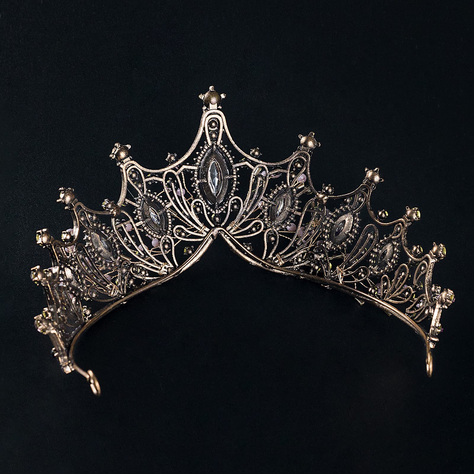 Vintage Baroque Queen Crowns, Purple Gothic Tiara for Women, Quinceane